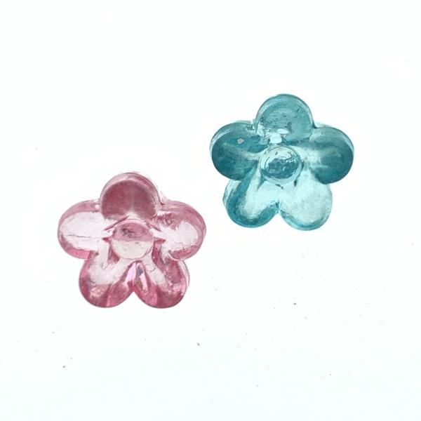 Acryl bloem transparant multicolor 10mm - 50 stuks-Kraaltjes van Renate