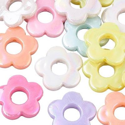 Acryl bloemen AB color 18x19x4mm- per 20 stuks-bedels-Kraaltjes van Renate