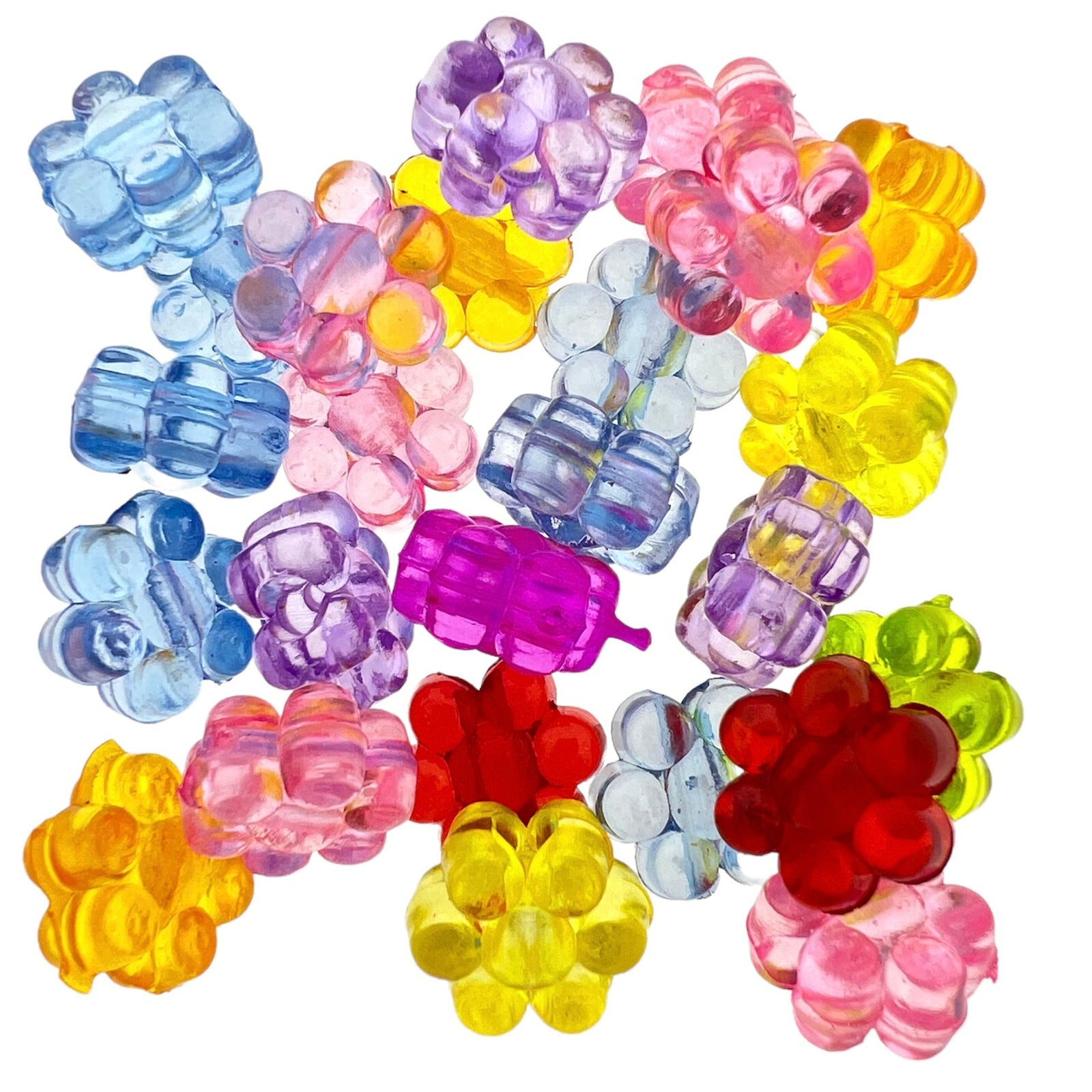 Acryl bloemen gekleurde mix 12x11.5x7mm- 25 stuks-Kralen-Kraaltjes van Renate