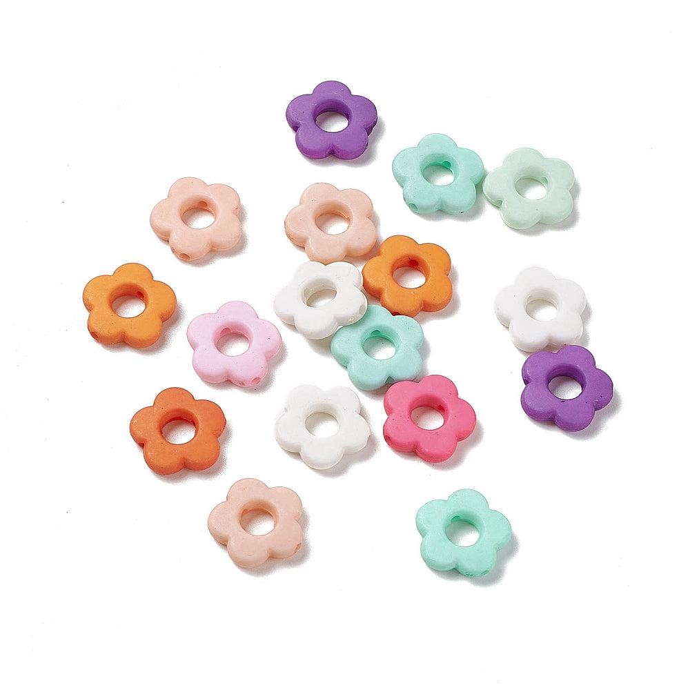 Acryl bloemen mix pastel 14x14.5x3.5mm- per 25 stuks-bedels-Kraaltjes van Renate