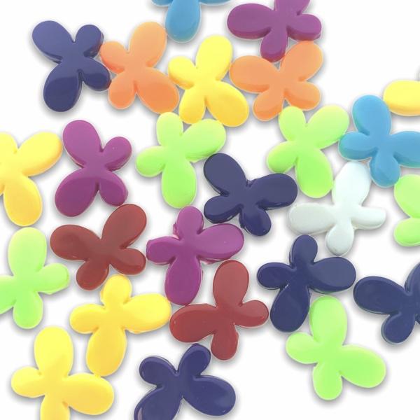 Acryl bloemen multicolor 13x17mm - 25 stuks-Kraaltjes van Renate
