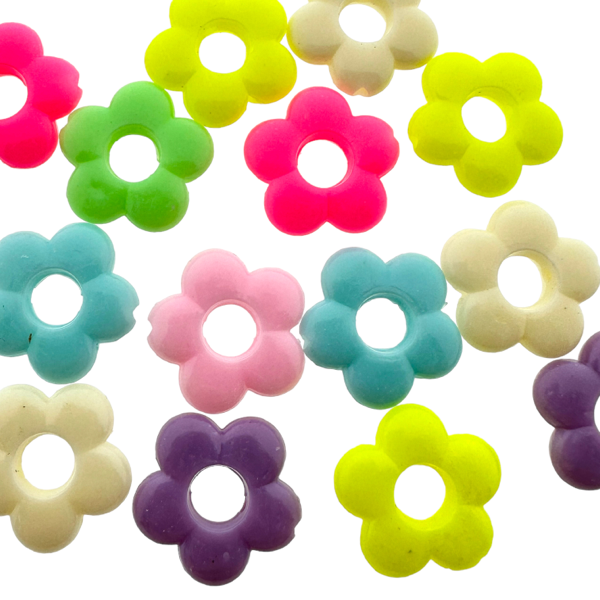 Acryl bloemen pastel mix 19x18.5x4mmm- 22 stuks-Kralen-Kraaltjes van Renate