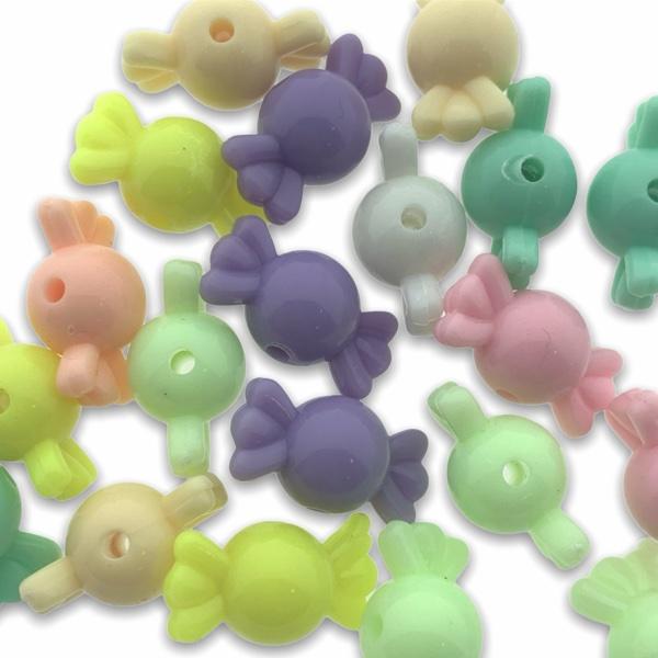Acryl candy pastel multicolor 22x12mm - 20 stuks-Kraaltjes van Renate