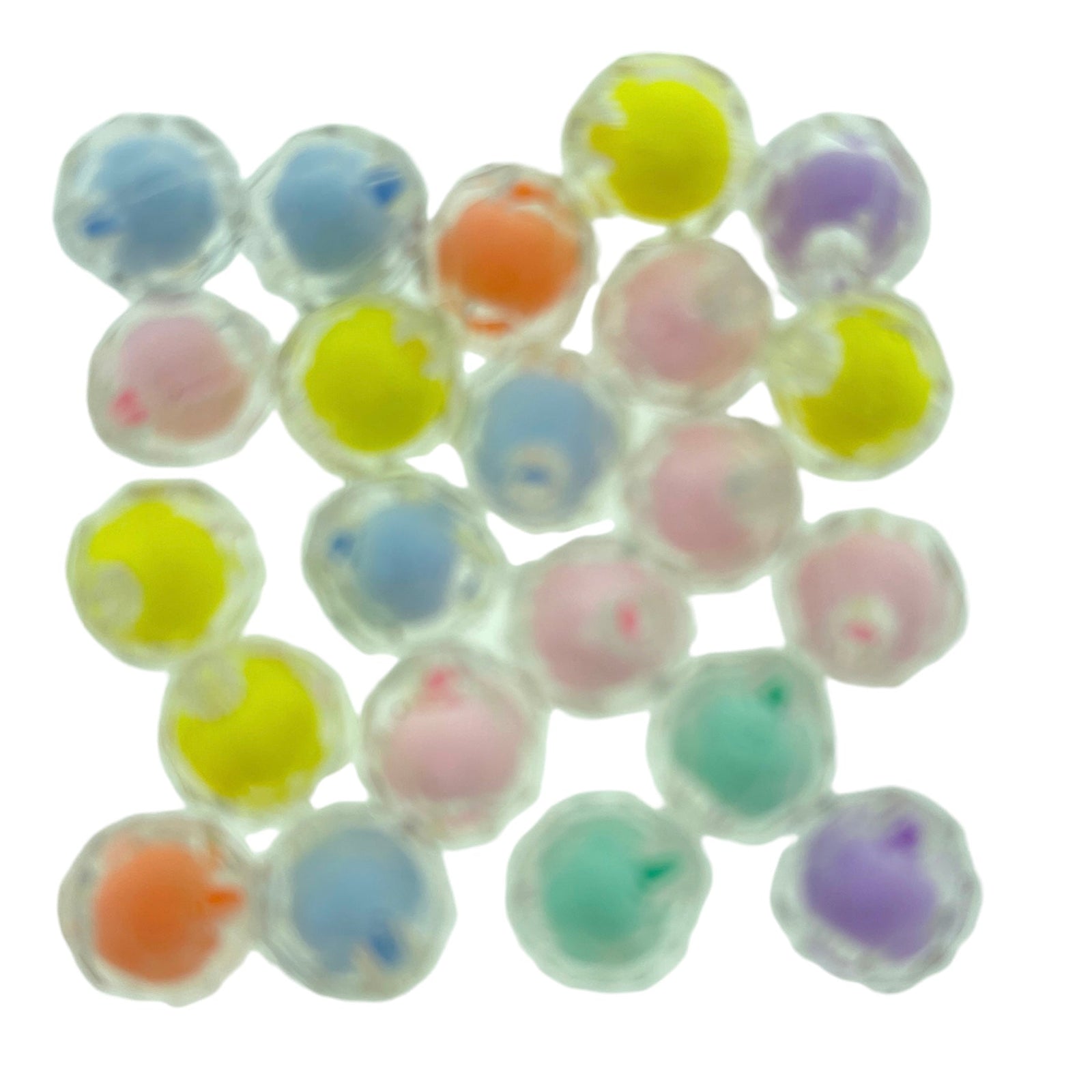 Acryl clear multicolor 8mm - ±22 stuks-Kralen-Kraaltjes van Renate