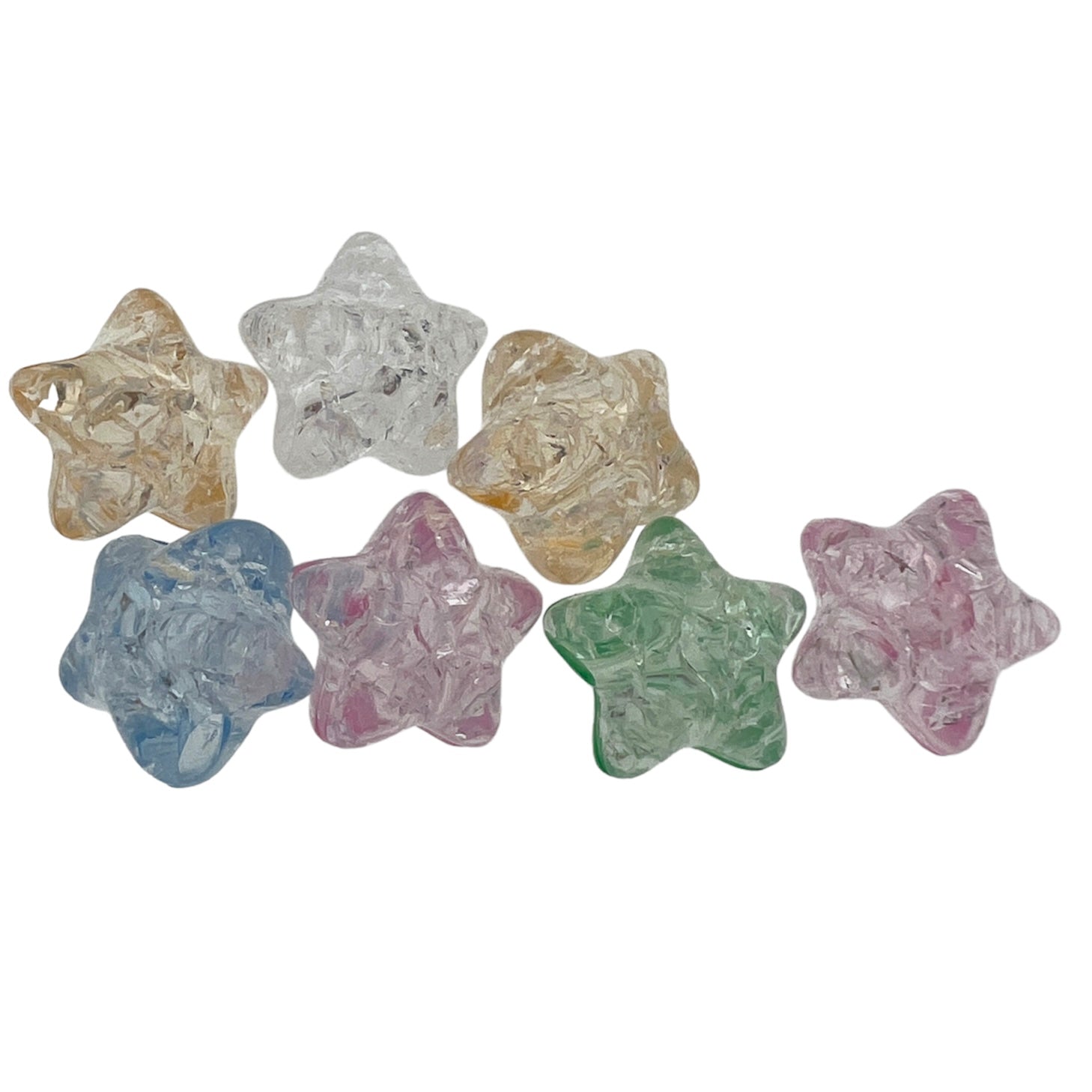 Acryl crackle sterren 11mm- 7 stuks-Kralen-Kraaltjes van Renate