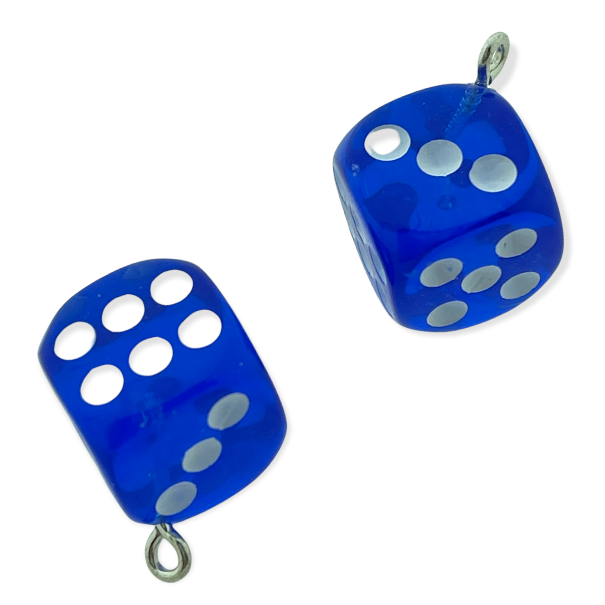 Resin hanger Lucky Dice Blauw 23x19mm-bedels-Kraaltjes van Renate