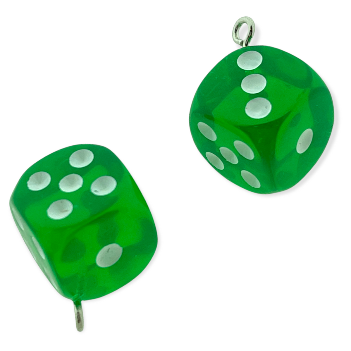 Resin hanger Lucky Dice Donker groen 23x19mm-bedels-Kraaltjes van Renate