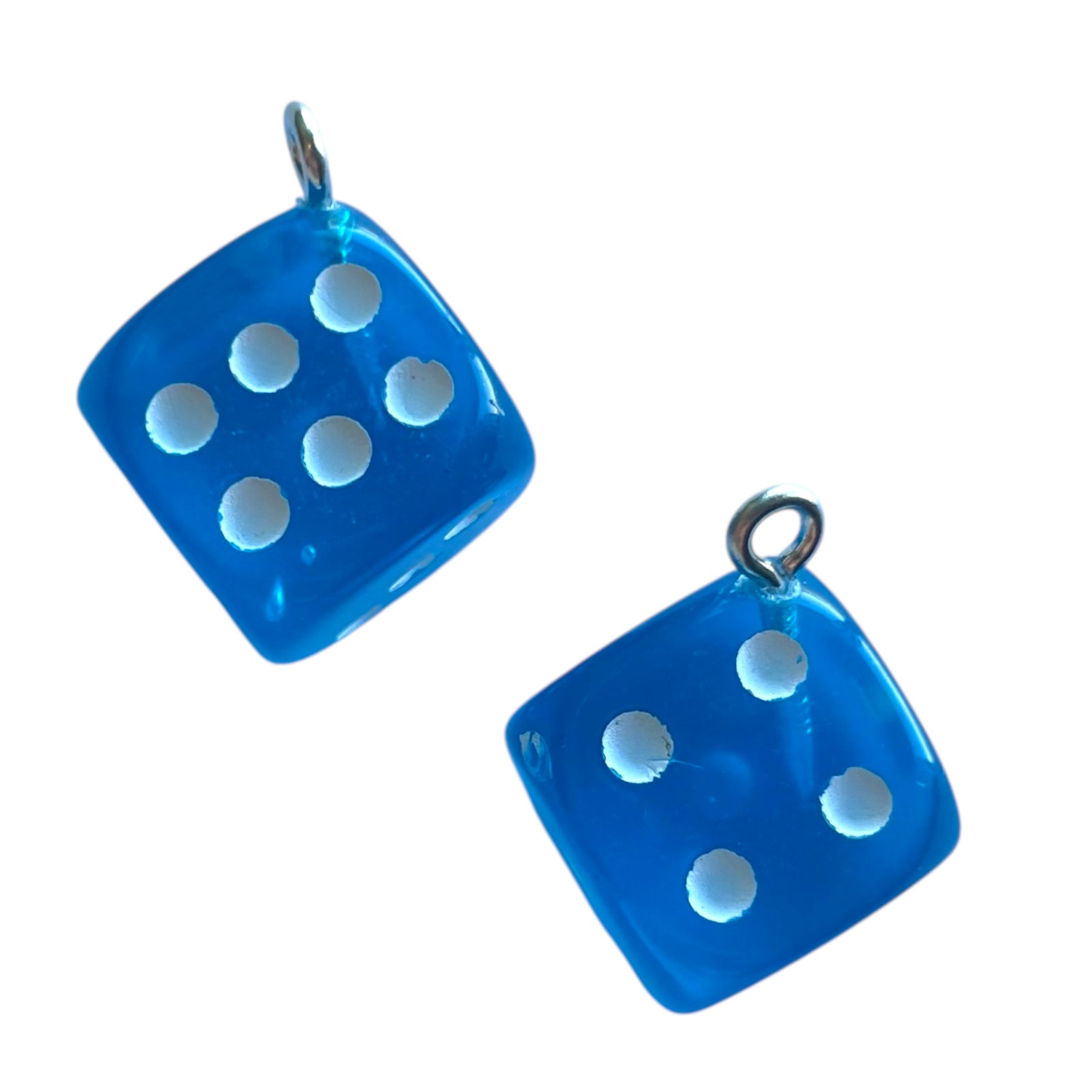 Acryl emaille hanger Lucky Dice Oceaan 23mm- per stuk-bedels-Kraaltjes van Renate