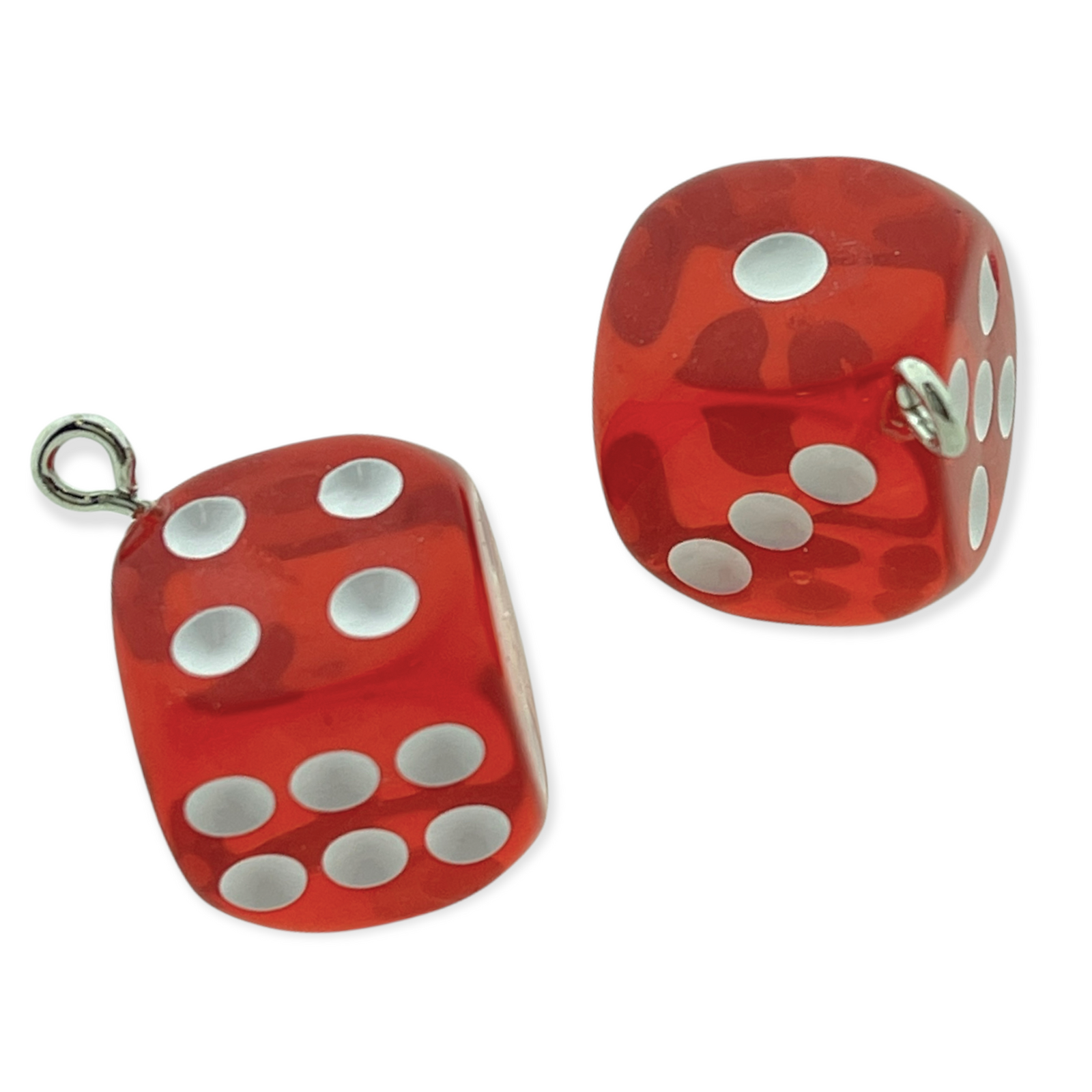 Resin hanger Lucky Dice Rood 23x19mm-bedels-Kraaltjes van Renate