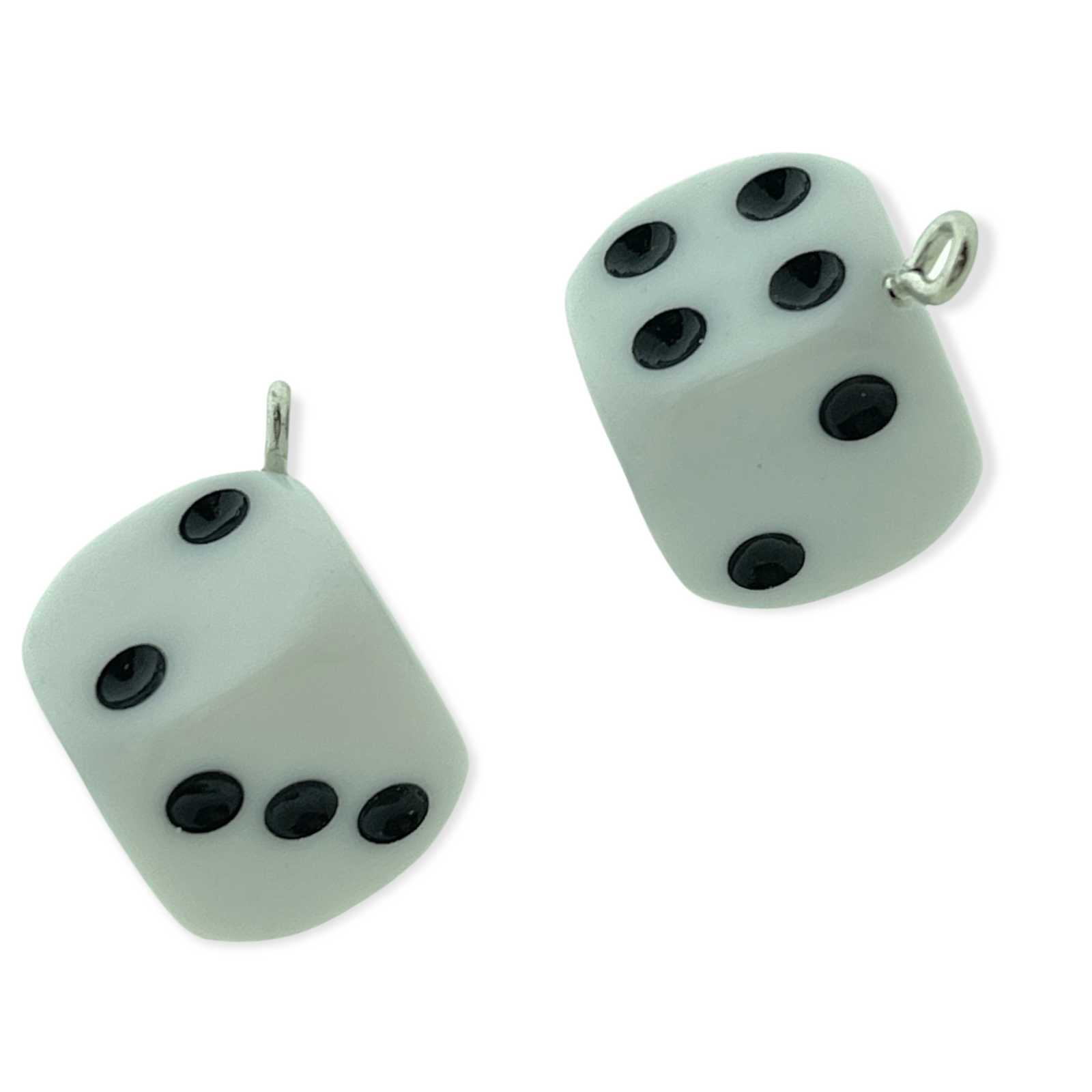 Resin hanger Lucky Dice Wit 23x19mm-bedels-Kraaltjes van Renate
