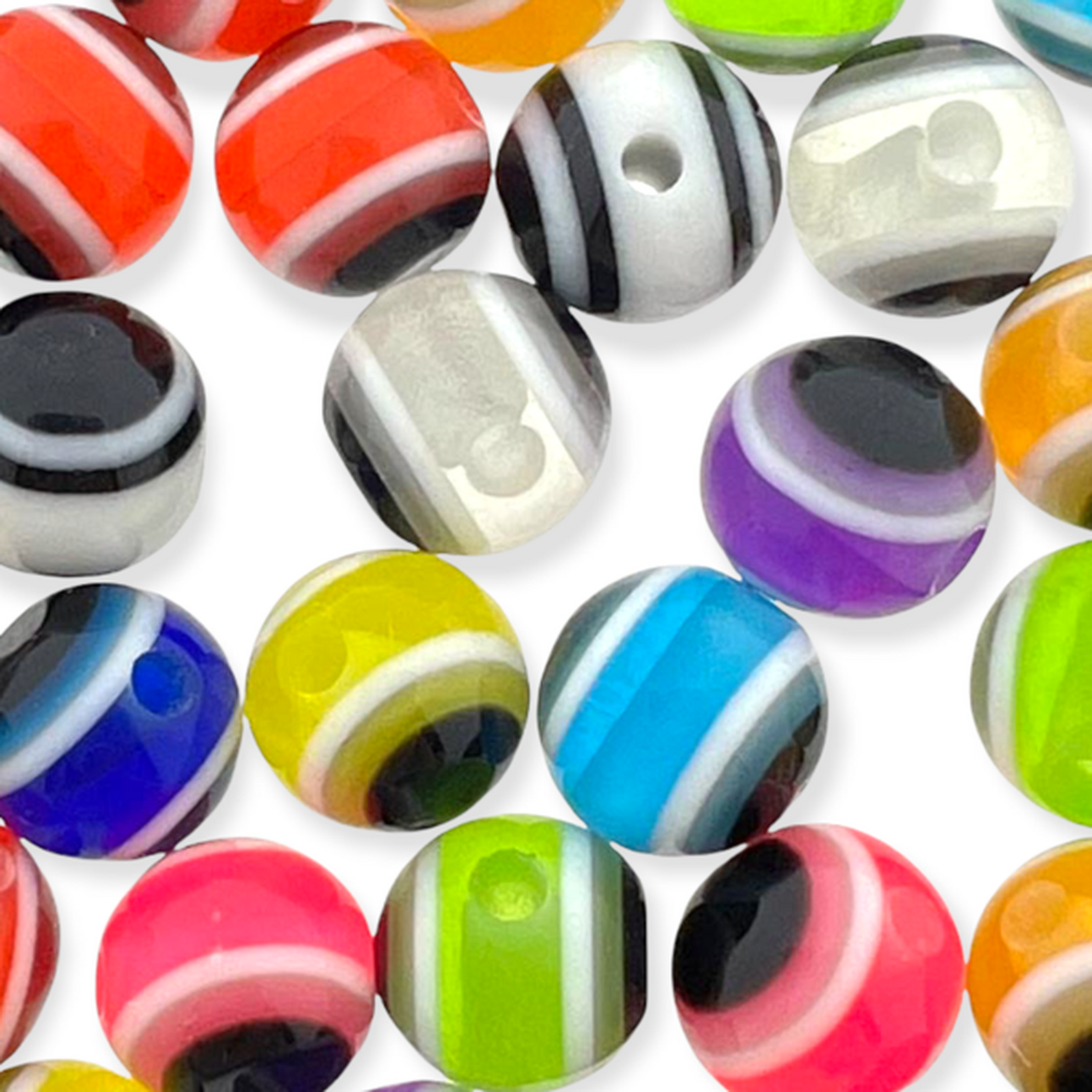 Acryl evil eye multicolor 8x7mm - 25 stuks-Kralen-Kraaltjes van Renate