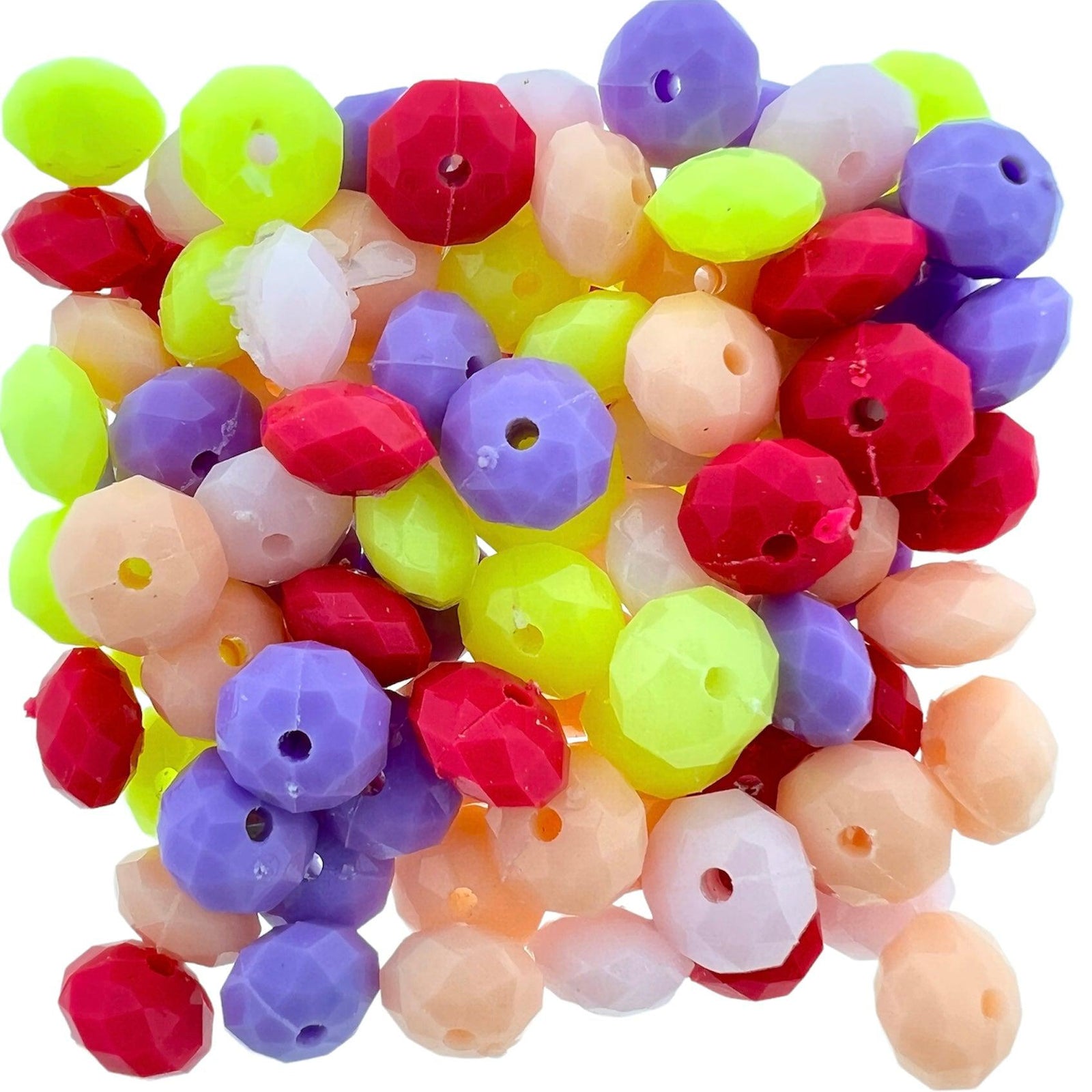 Acryl facet gekleurde rondelle mix 8x5mm- 30 stuks-Kralen-Kraaltjes van Renate