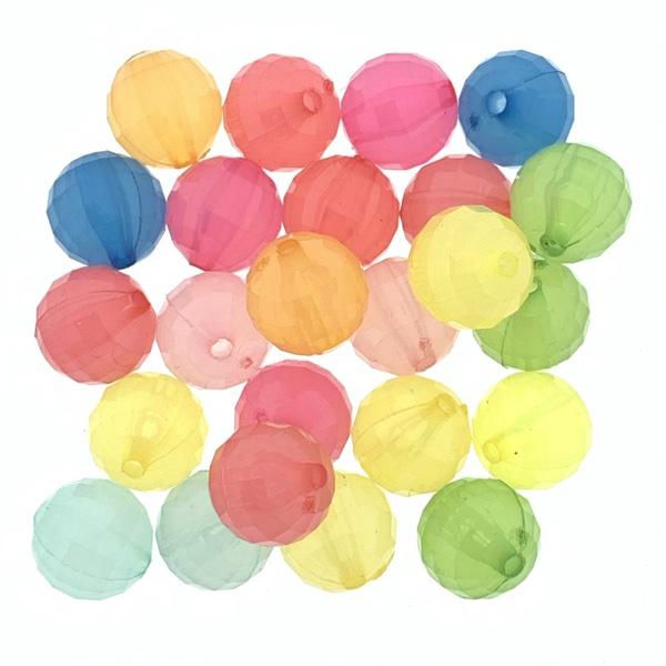 Acryl facet jelly mix transparant 10mm - 24 stuks-Kraaltjes van Renate