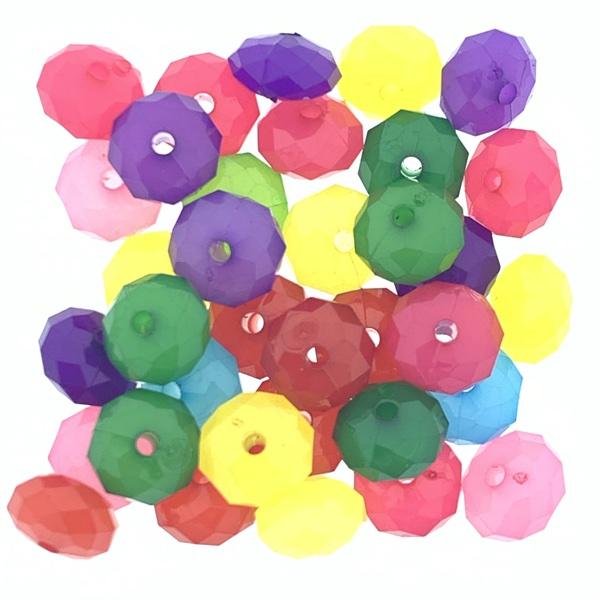 Acryl facet ovaal jelly mix 10mm - 35 stuks-Kraaltjes van Renate