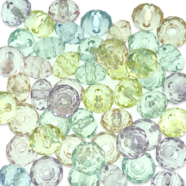 Acryl facet pastel 8x5mm- 45 stuks-Kralen-Kraaltjes van Renate