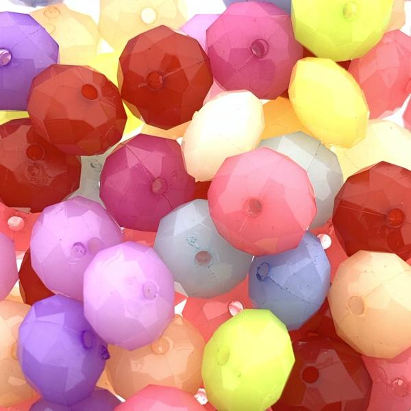 Acryl facet rondellen jelly mix 12x8mm - 10 stuks-Kraaltjes van Renate