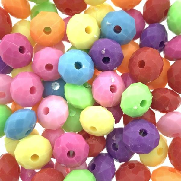 Acryl facet rondellen multicolour mix 8x5.5mm - 80 stuks-Kraaltjes van Renate
