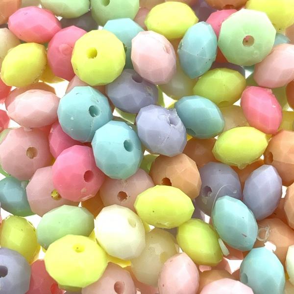 Acryl facet rondellen pastel mix 8x5.5mm - 90 stuks-Kraaltjes van Renate