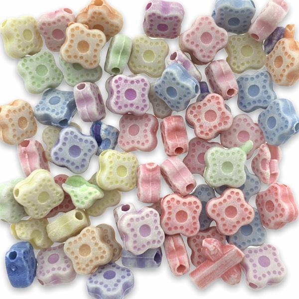 Acryl flower multicolor 8mm - ±60 stuks-Kraaltjes van Renate