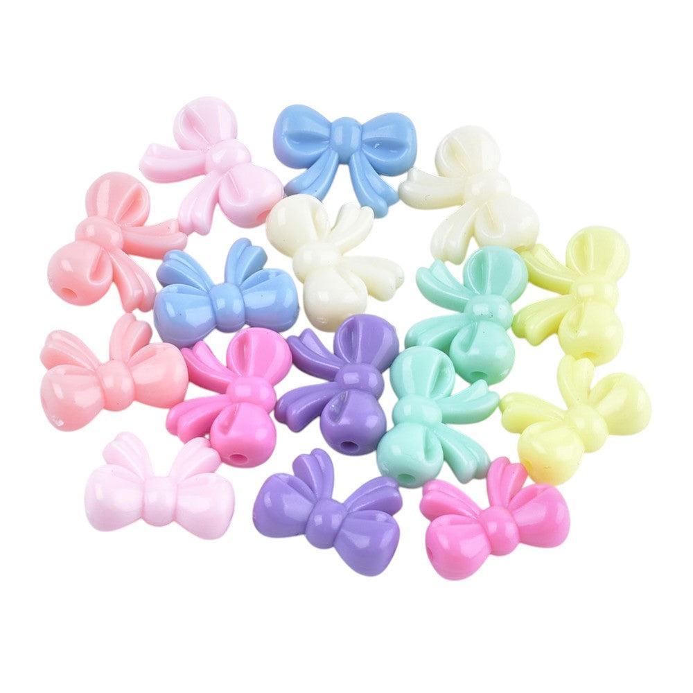 Acryl gekleurd strikjes 15mm - per 15 stuks-bedels-Kraaltjes van Renate