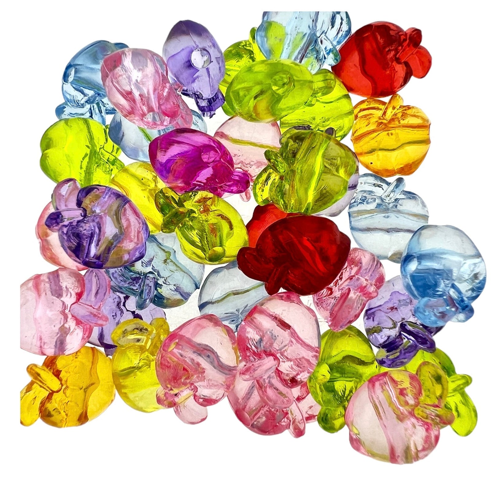 Acryl gekleurde appels 11x9.5x6.5mm- 35 stuks-Kralen-Kraaltjes van Renate
