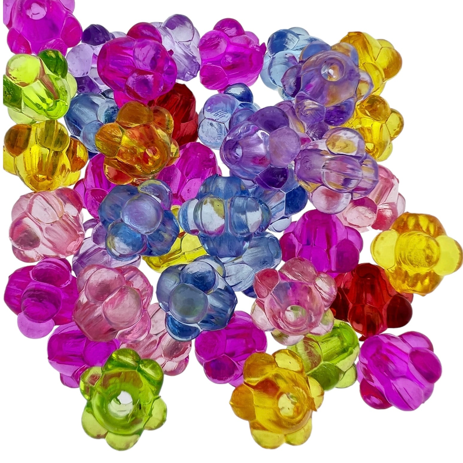 Acryl gekleurde bloemen 10x9x9mm- 40 stuks-Kralen-Kraaltjes van Renate