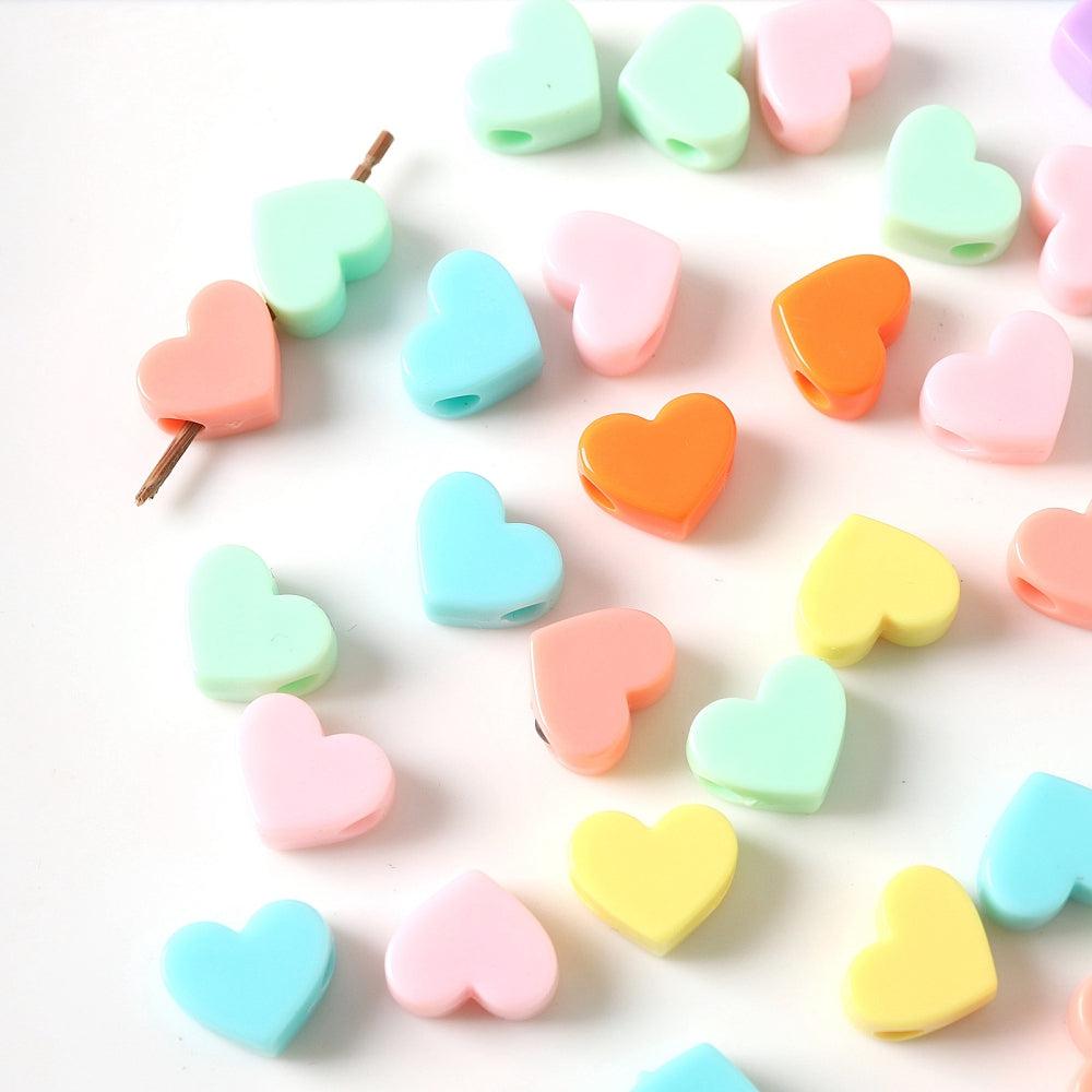 Acryl gekleurde kralen hart 15x18mm- per 20 stuks-Kralen-Kraaltjes van Renate