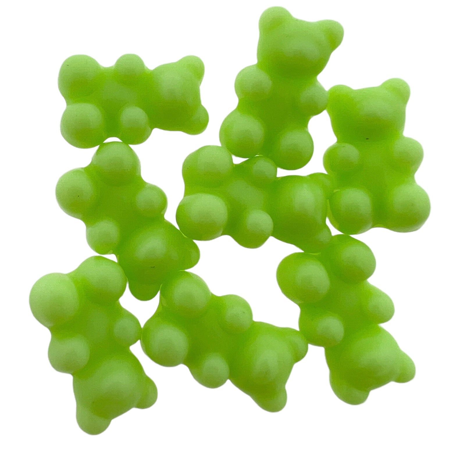 Acryl gummybear zacht groen 18x11x7mm- 8 stuks-Kralen-Kraaltjes van Renate