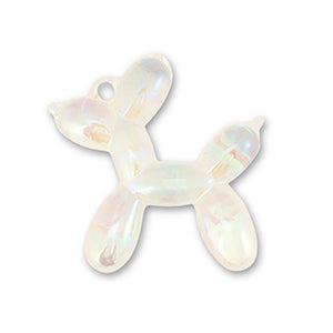 Acryl hanger ballon hond Transparent- - ca. 47x43mm-bedels-Kraaltjes van Renate