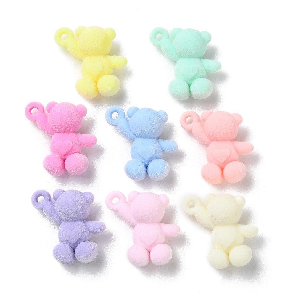 Acryl hanger beer pastel 38mm- per stuk-Kralen-Kraaltjes van Renate