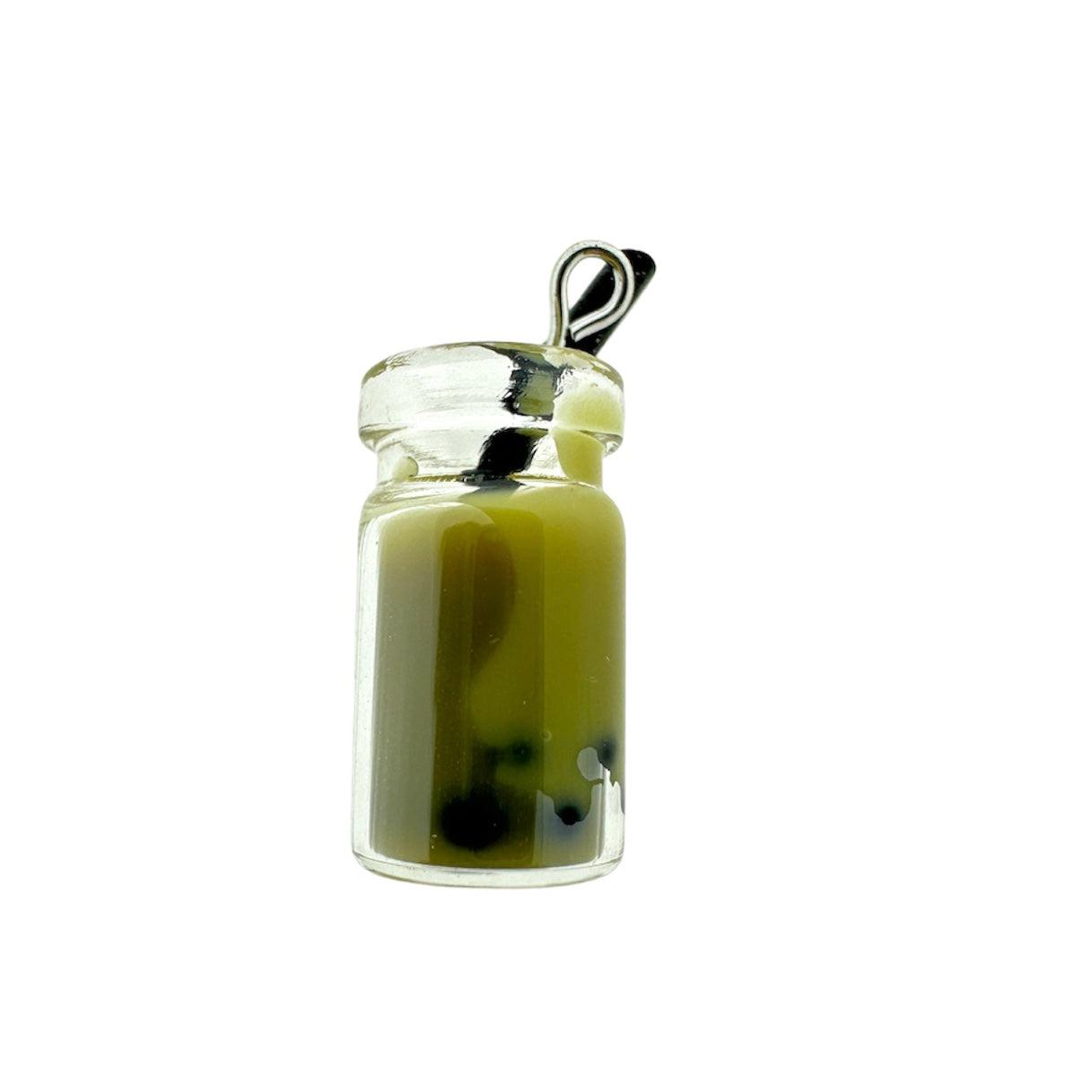 Acryl hanger boba tea groen 27x12x10mm - per stuk-Kralen-Kraaltjes van Renate