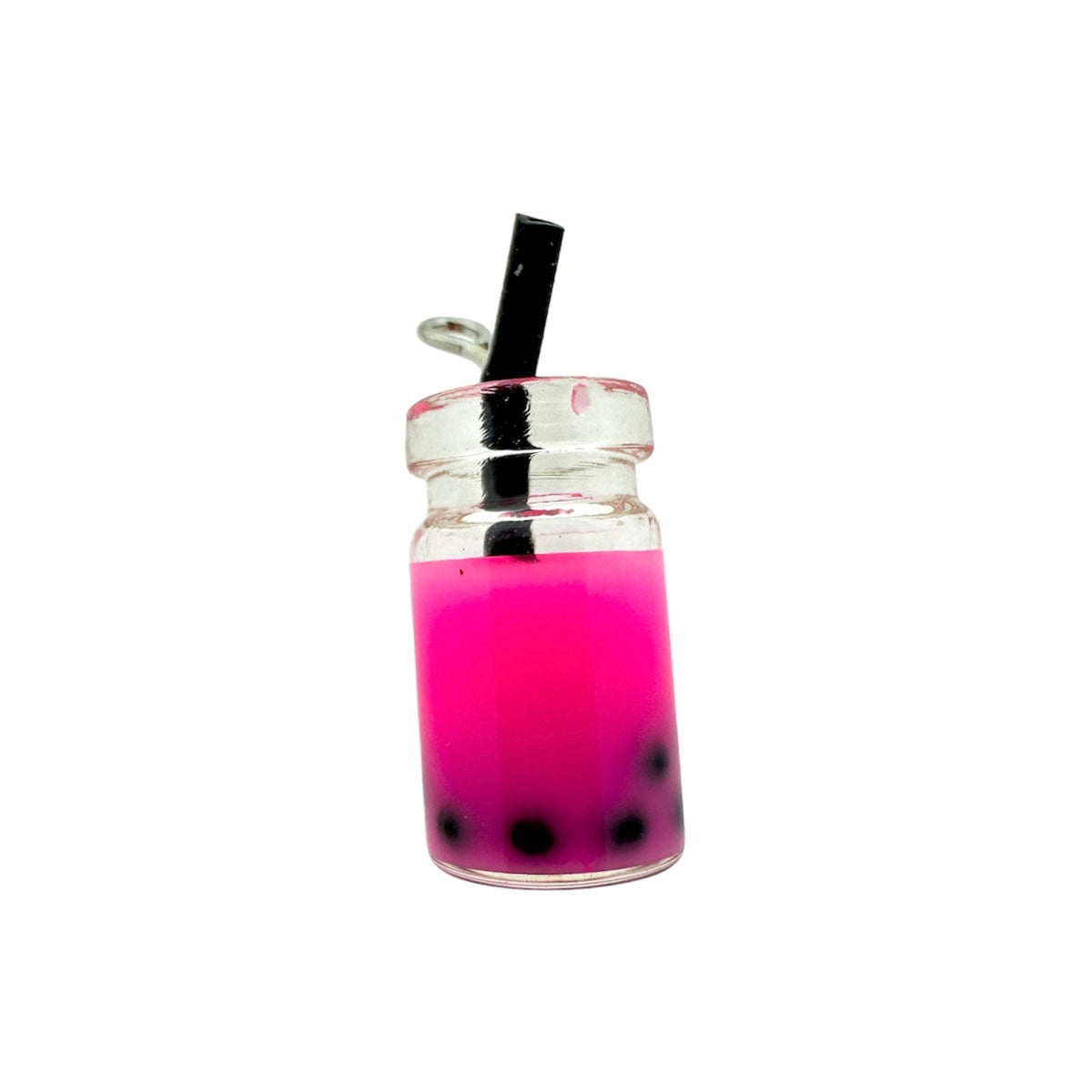 Acryl hanger boba tea hot pink 27x12x10mm - per stuk-Kralen-Kraaltjes van Renate