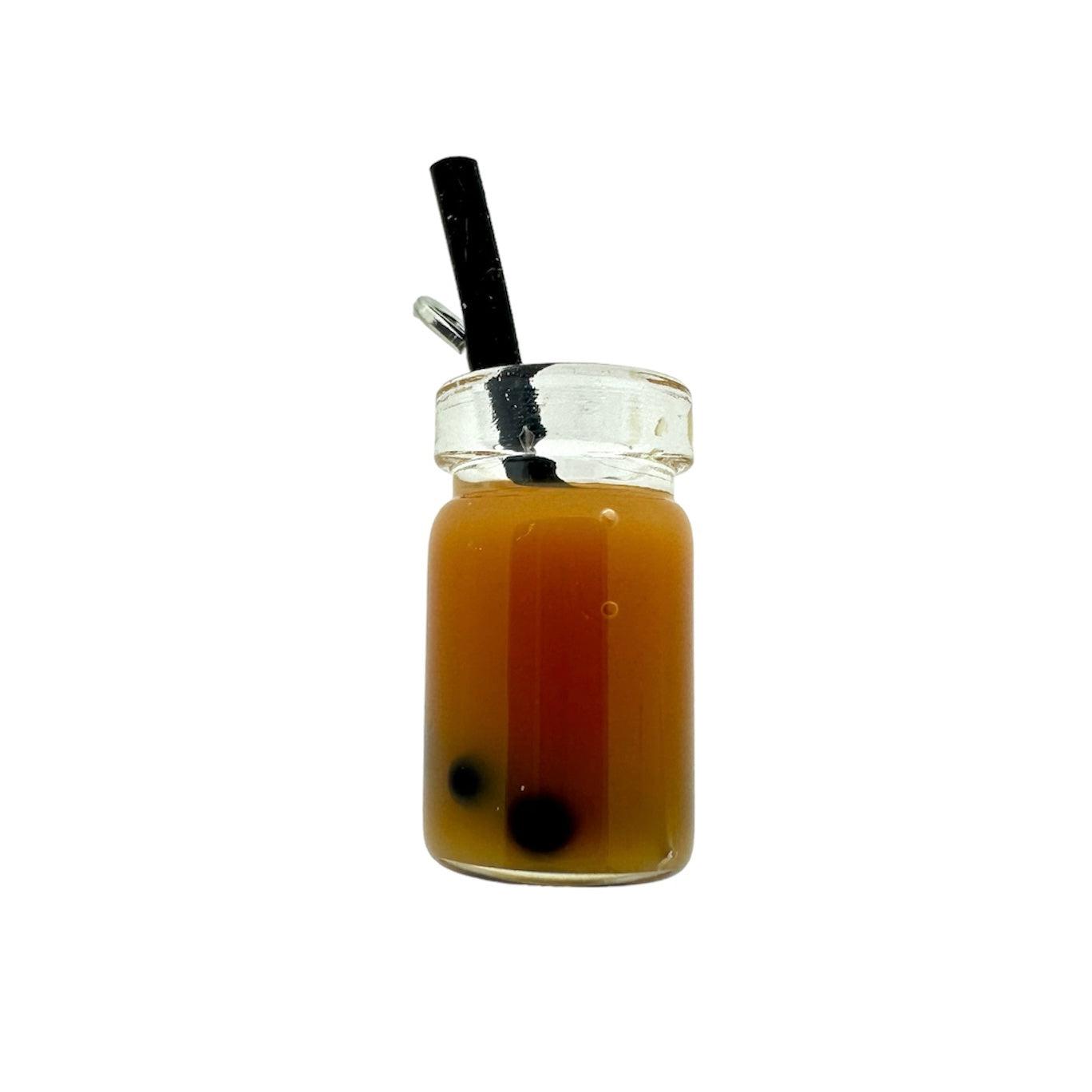 Acryl hanger boba tea licht bruin 27x12x10mm - per stuk-Kralen-Kraaltjes van Renate