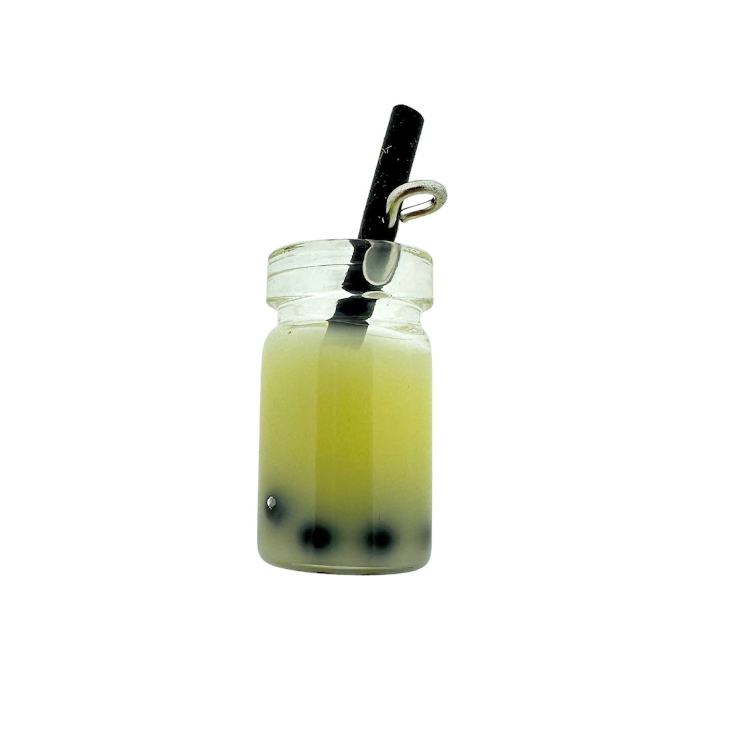 Acryl hanger boba tea licht geel 27x12x10mm - per stuk-Kralen-Kraaltjes van Renate