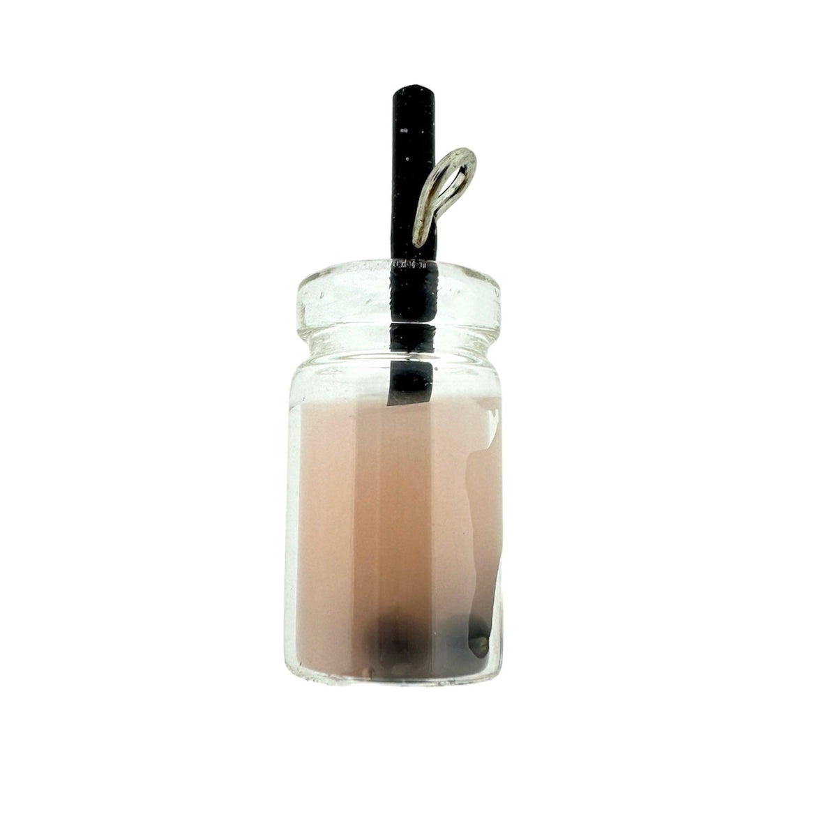 Acryl hanger boba tea roze/beige 27x12x10mm - per stuk-Kralen-Kraaltjes van Renate