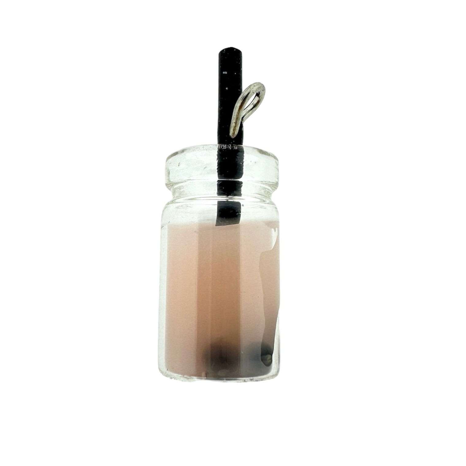 Acryl hanger boba tea roze/beige 27x12x10mm - per stuk-Kralen-Kraaltjes van Renate