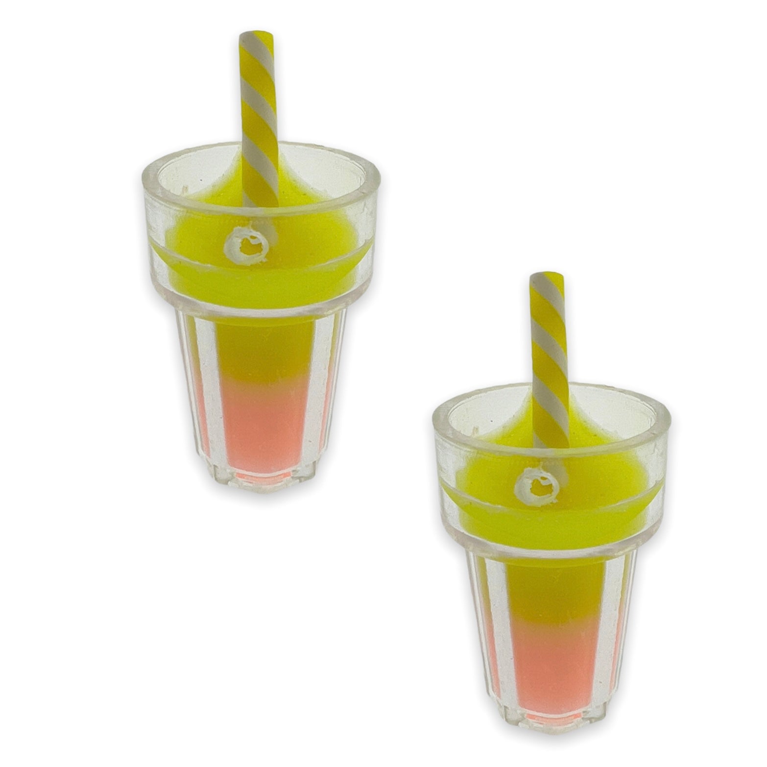 Acryl hanger bubble tea geel 25x13mm - per stuk-Kralen-Kraaltjes van Renate