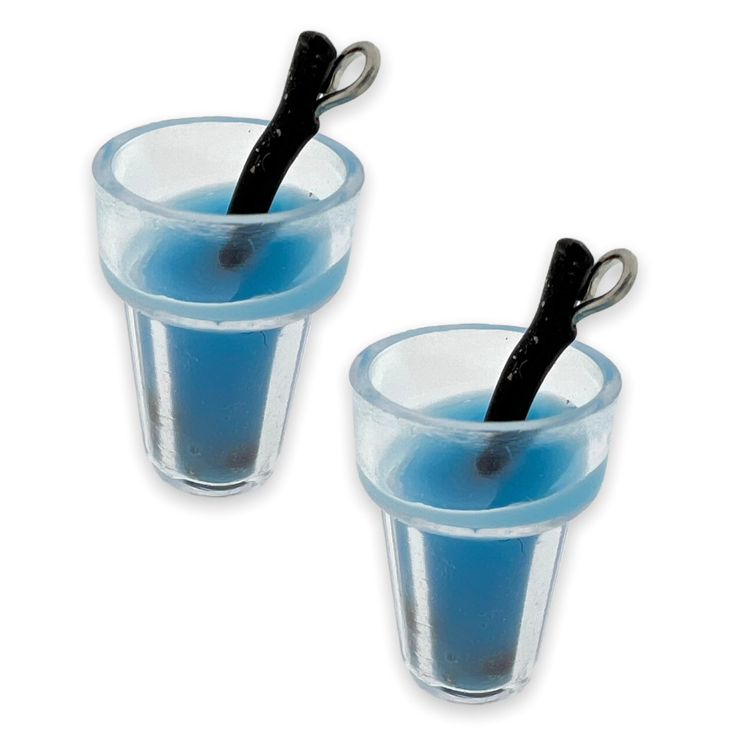 Acryl hanger juice glass blauw 24x14mm - per stuk-Kralen-Kraaltjes van Renate