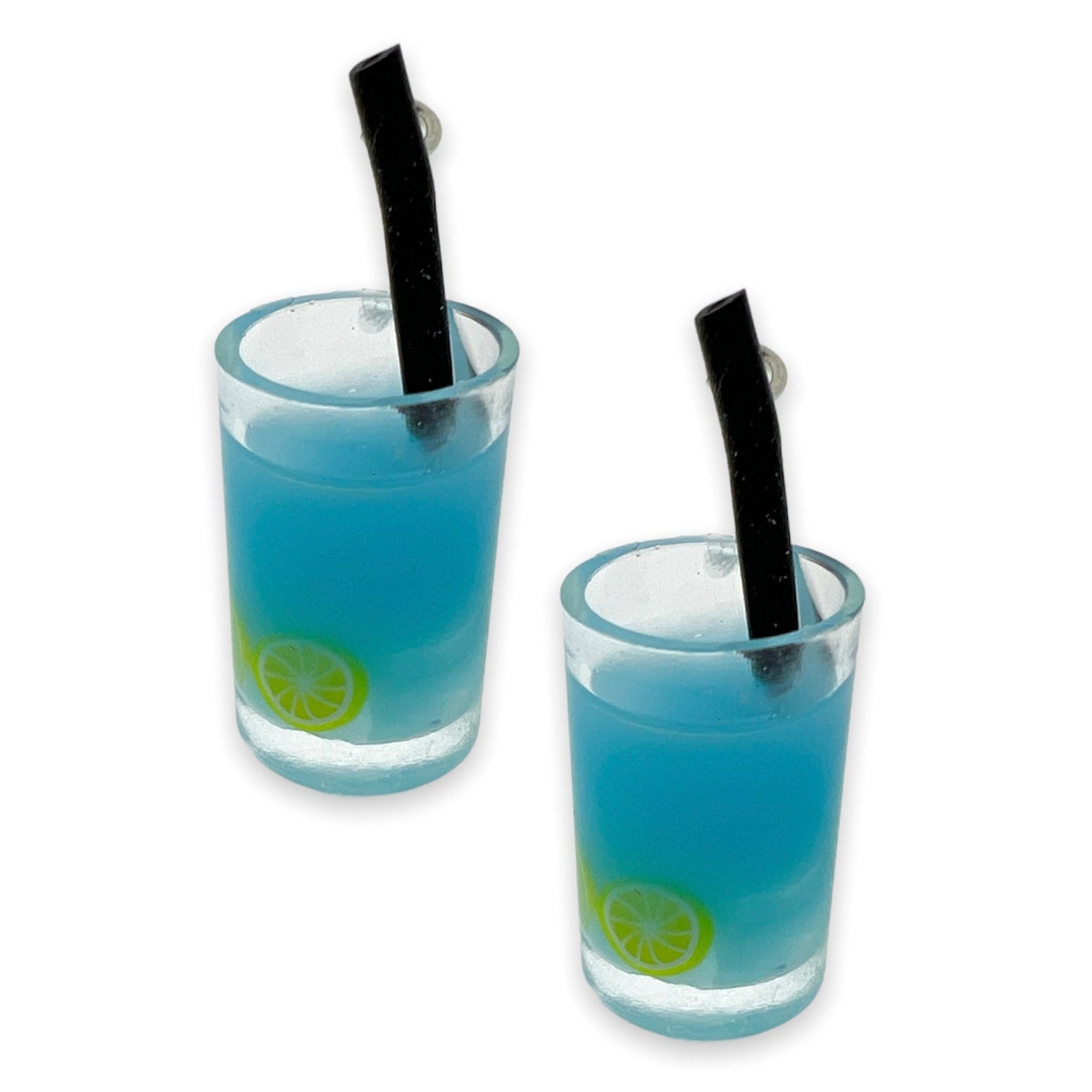 Acryl hanger juice glass blauw 28x14mm - per stuk-Kralen-Kraaltjes van Renate