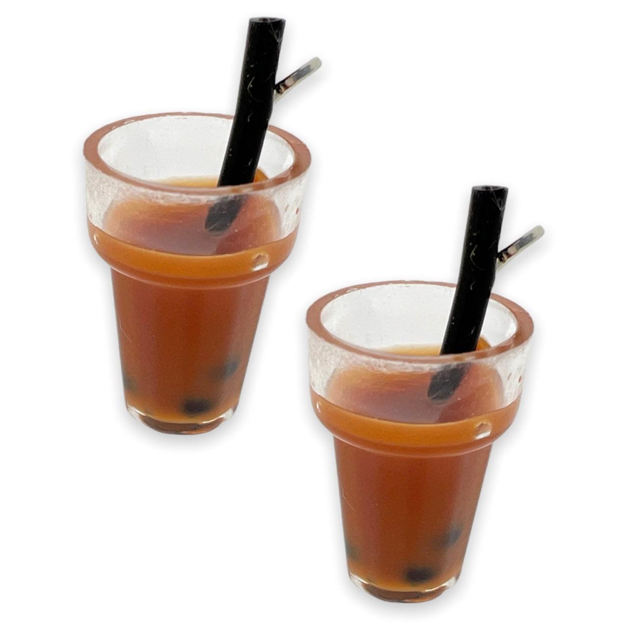 Acryl hanger juice glass bruin 24x14mm - per stuk-Kralen-Kraaltjes van Renate