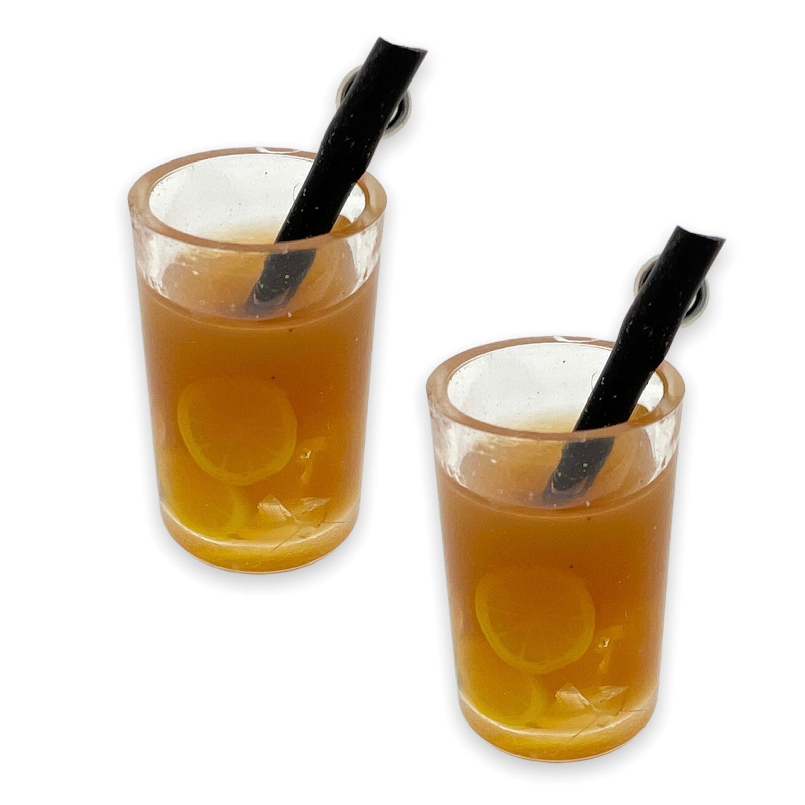 Acryl hanger juice glass bruin 28x14mm - per stuk-Kralen-Kraaltjes van Renate