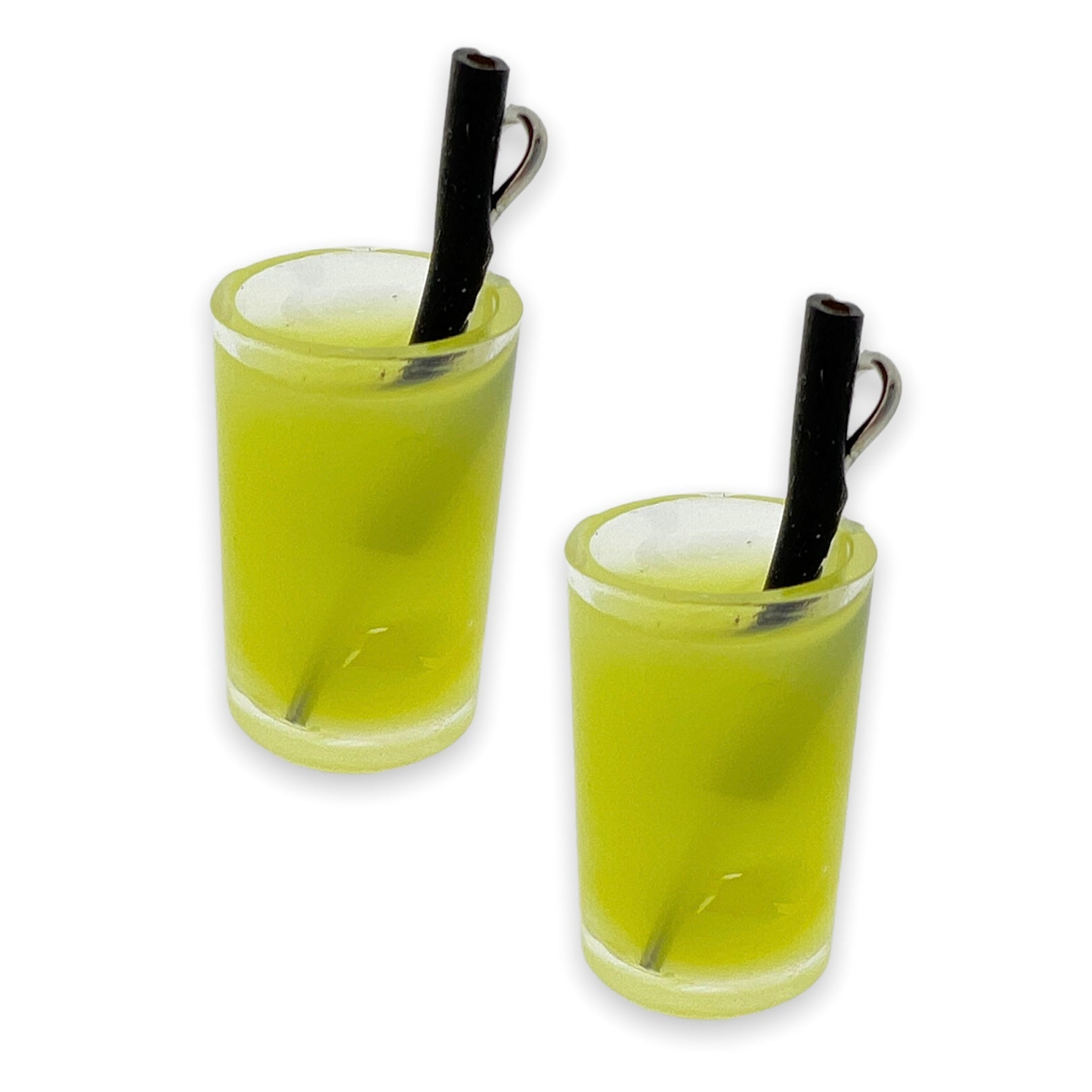Acryl hanger juice glass geel 28x14mm - per stuk-Kralen-Kraaltjes van Renate
