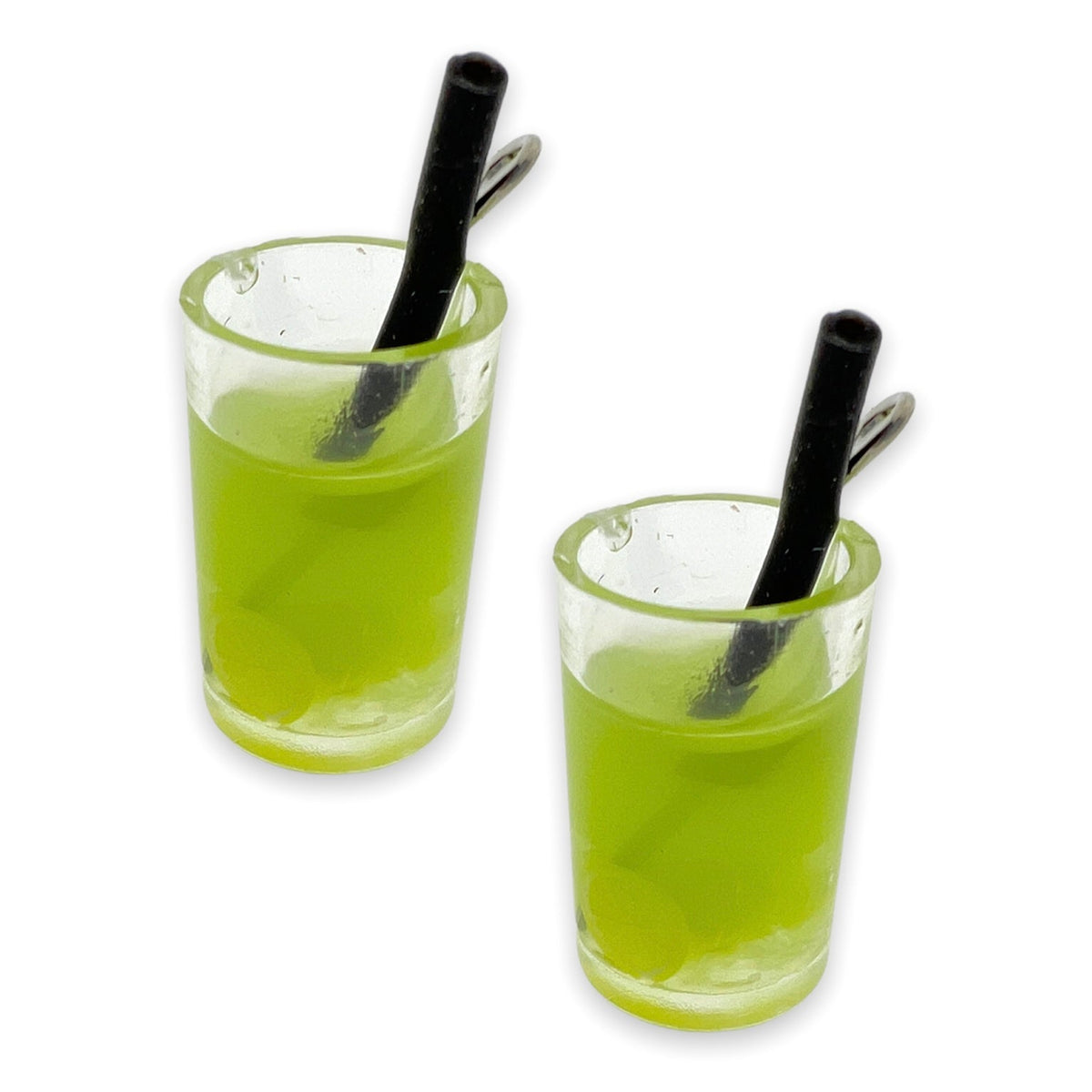 Acryl hanger juice glass groen 28x14mm - per stuk-Kralen-Kraaltjes van Renate