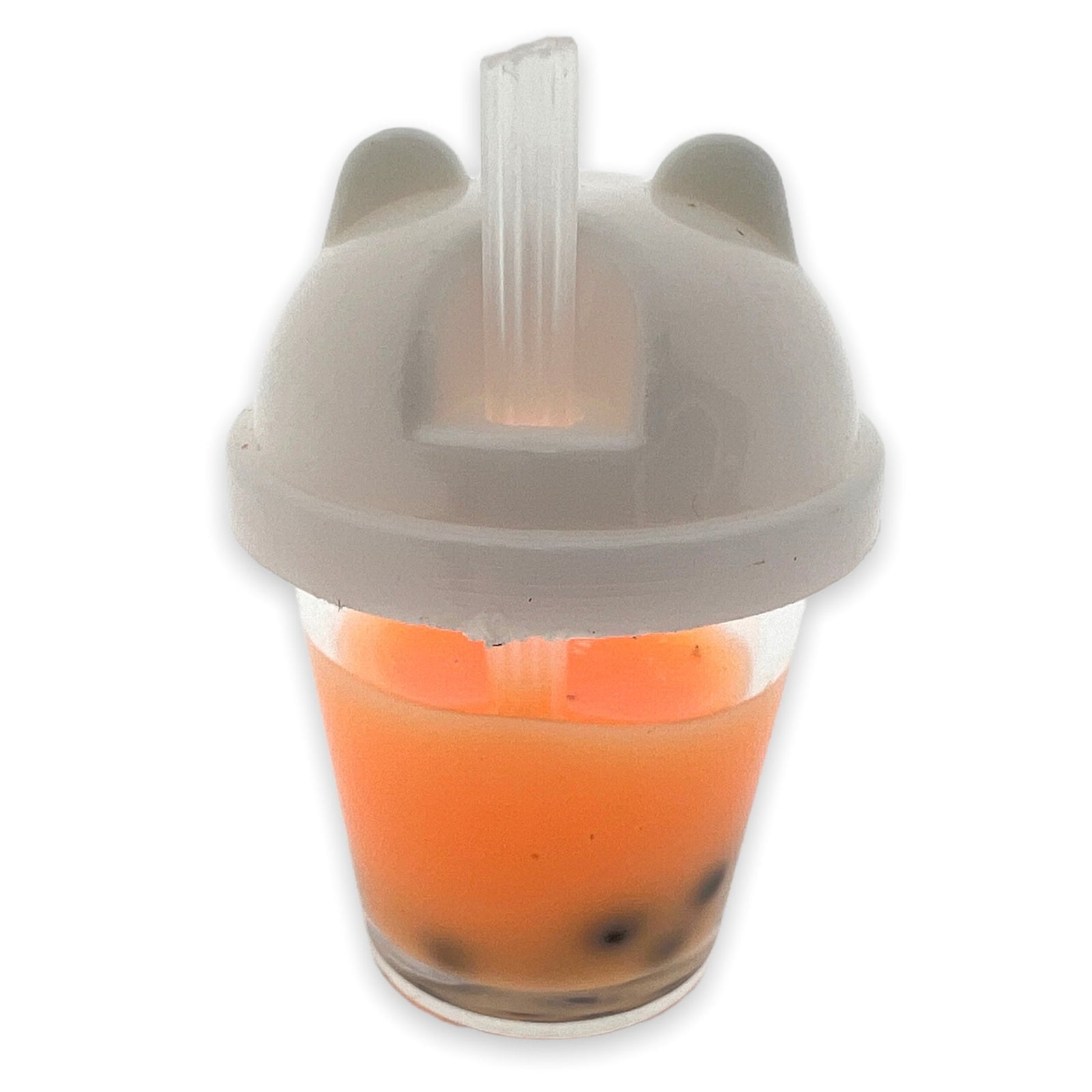 Acryl hanger juice glass groot oranje 38x27mm - per stuk-Kralen-Kraaltjes van Renate