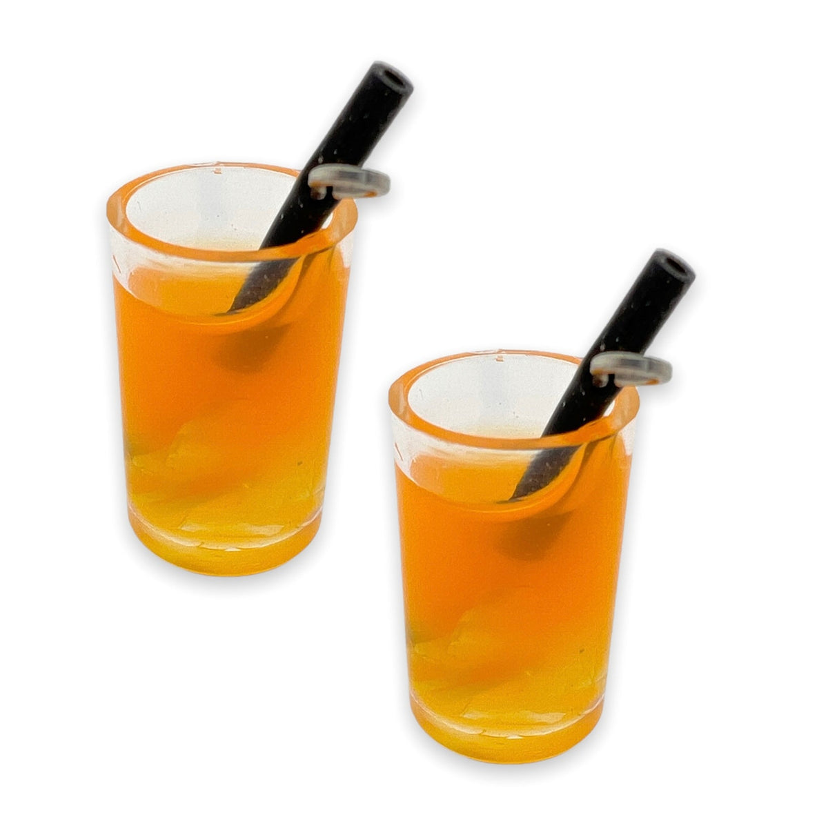 Acryl hanger juice glass oranje 28x14mm - per stuk-Kralen-Kraaltjes van Renate