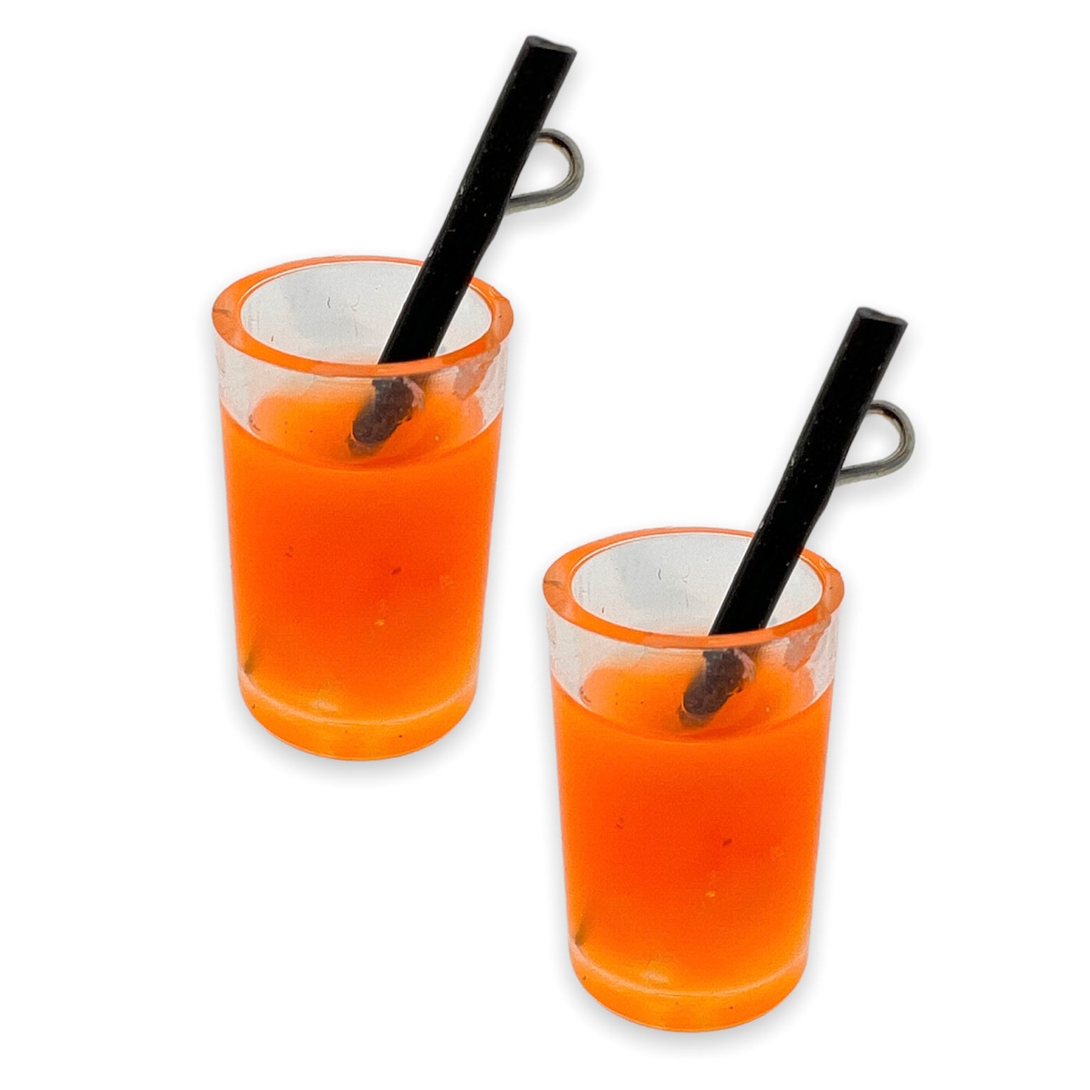 Acryl hanger juice glass oranje 28x14mm - per stuk-Kralen-Kraaltjes van Renate