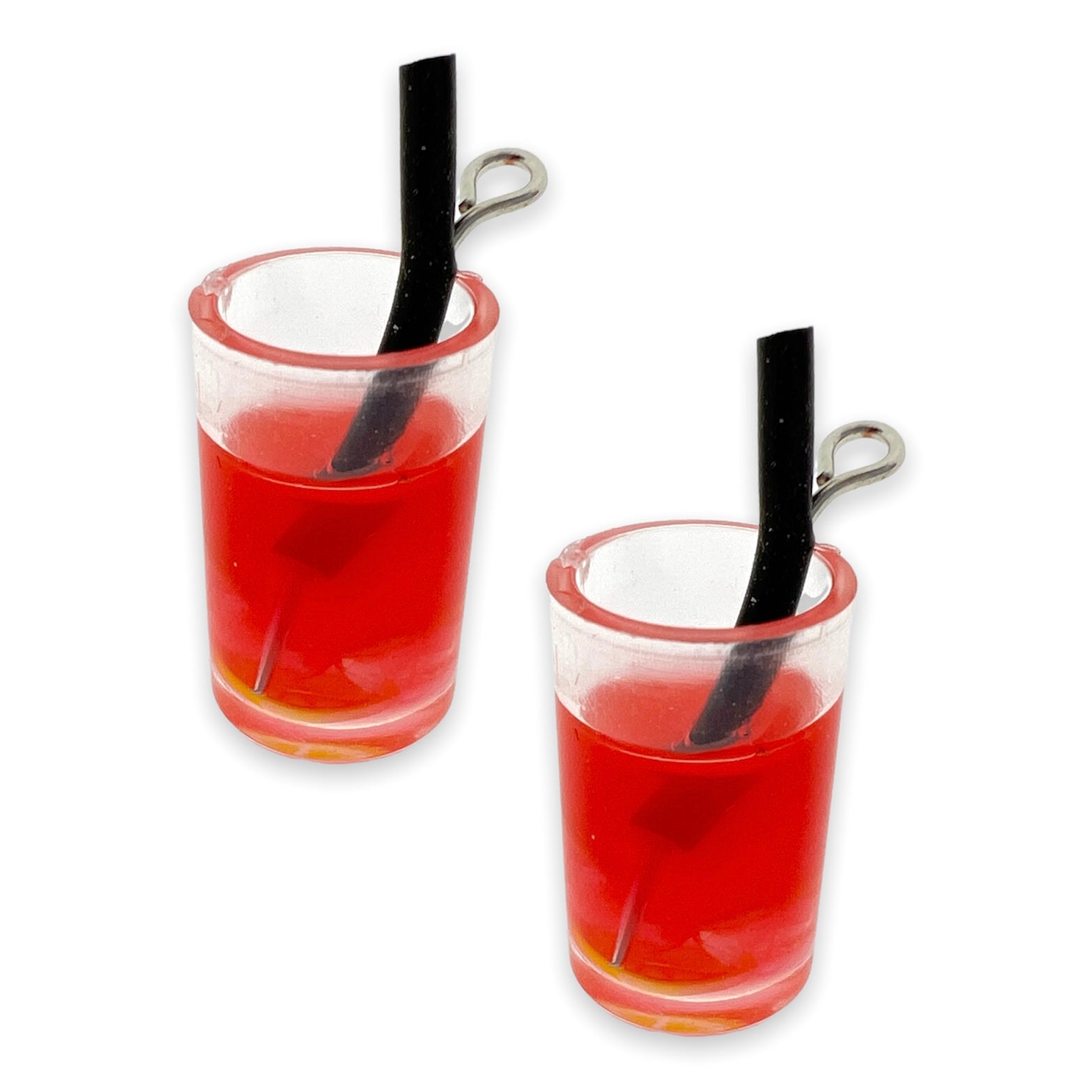 Acryl hanger juice glass rood 28x14mm - per stuk-Kralen-Kraaltjes van Renate
