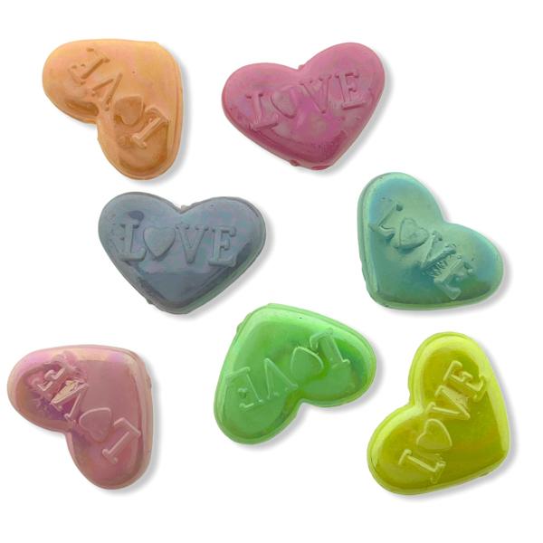 Acryl hart 'love' pastel shiny AB mix 13x18mm - 20 stuks-Kraaltjes van Renate