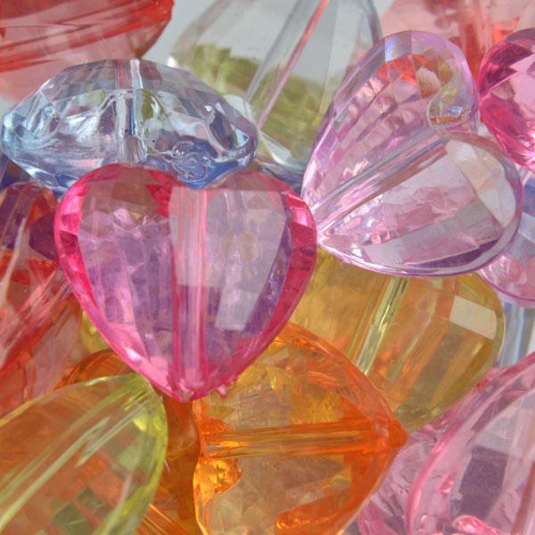 Acryl harten facet 16x18mm - 14 stuks-Kraaltjes van Renate
