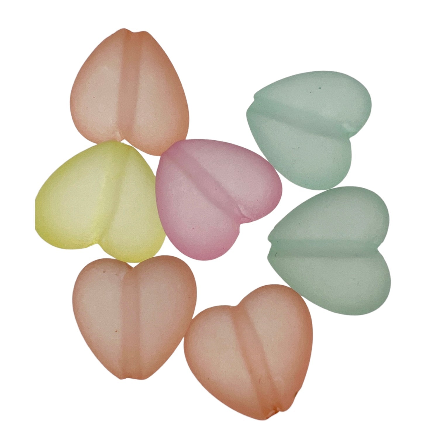 Acryl harten kralen 17mm- 6 stuks-Kralen-Kraaltjes van Renate